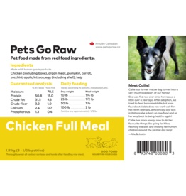 Pets Go Raw Chicken Full Meal -1/2lb Patties