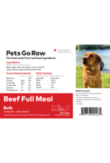 Pets Go Raw Beef Full Meal 25lb (Approx. 50 Patties)