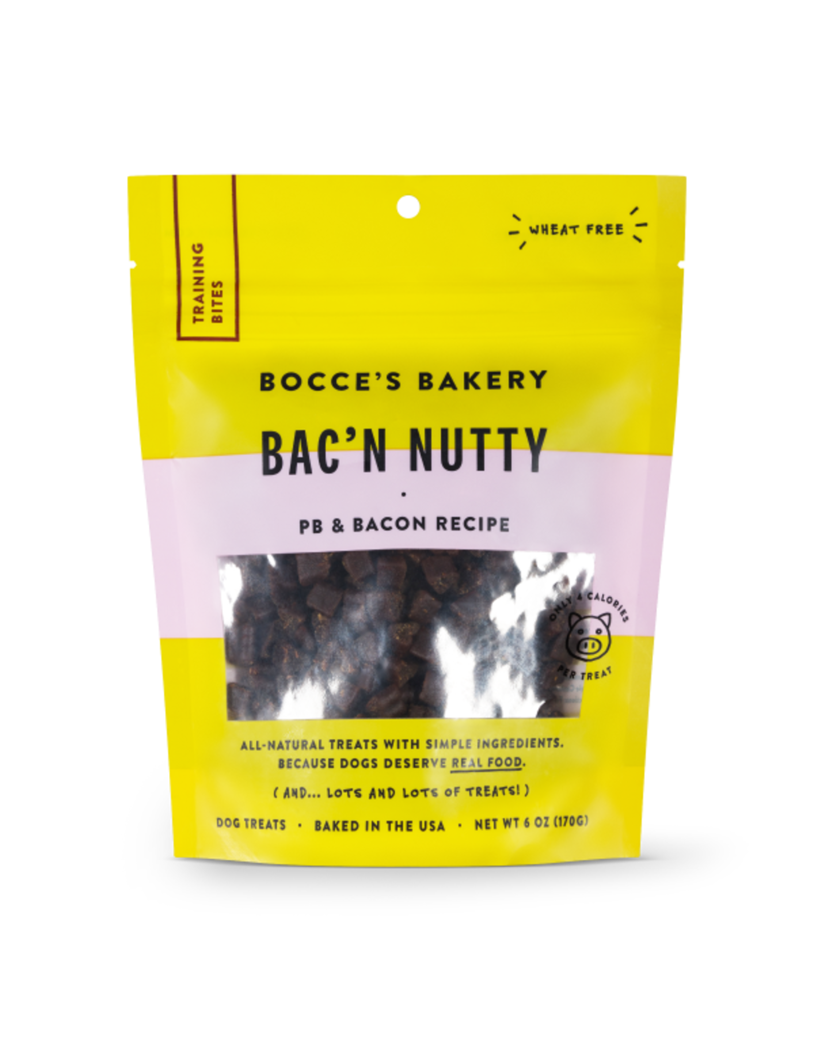 Bocce's Bakery Dog Training Bites Bac'N Nutty 6 oz.