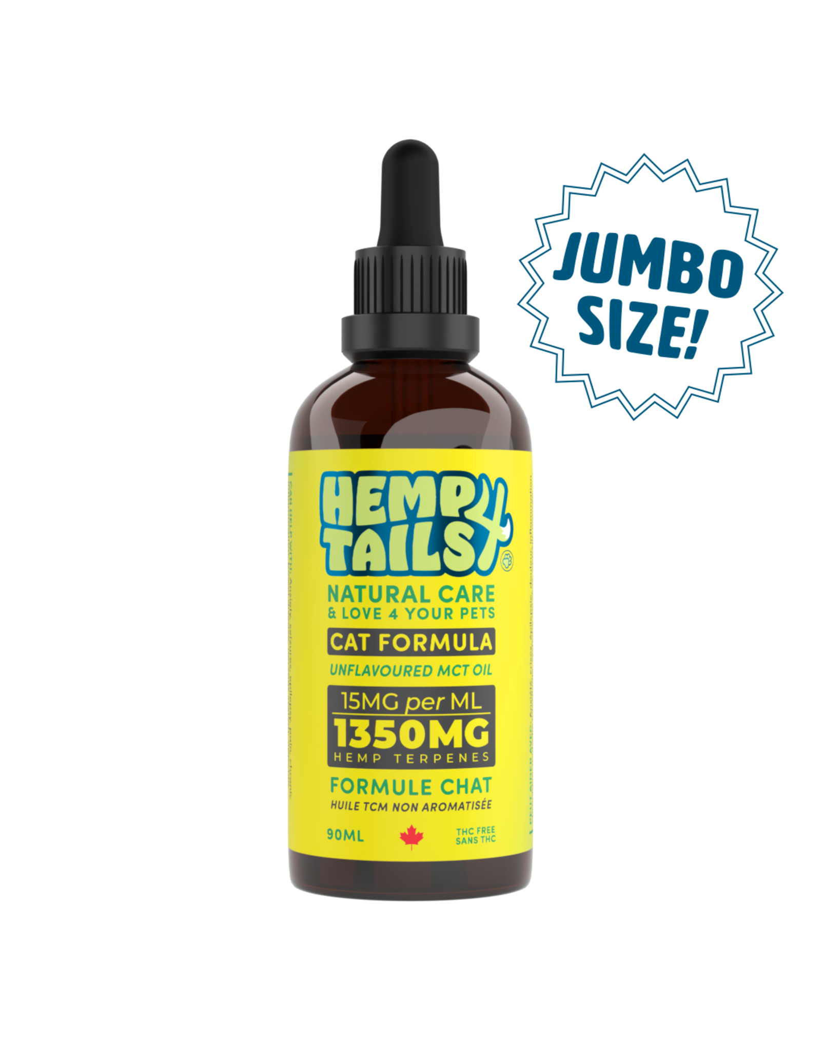 Hemp4Tails Cat Formula - Unflavored MCT Oil - 90ml - 1350MG