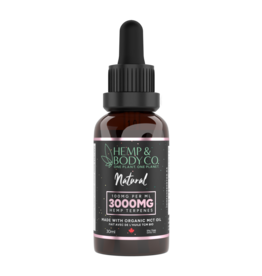 Hemp & Body Co. Natural Tincture  (MCT Oil) - 30ml - 3000MG