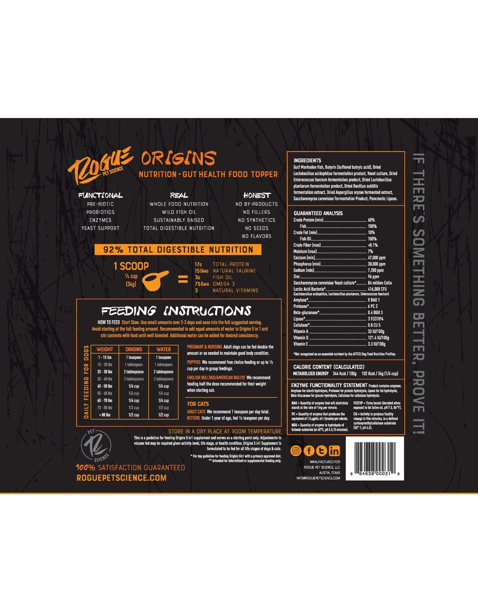 Rogue Pet Science Rogue Pet Feed Origins Canine + Feline