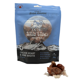 Wild Vibes Treat Co. Chicken Heart & Bone Broth Treats 55g