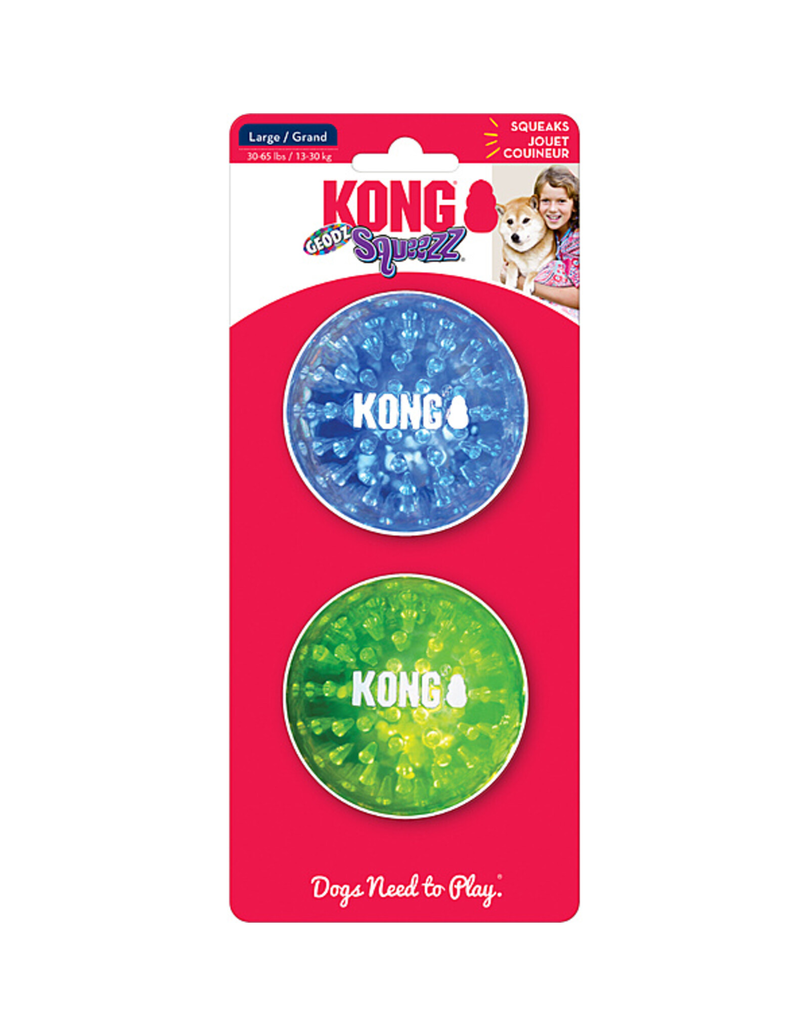 Kong Squeezz Geodz Assorted Large 2PK | Crackle