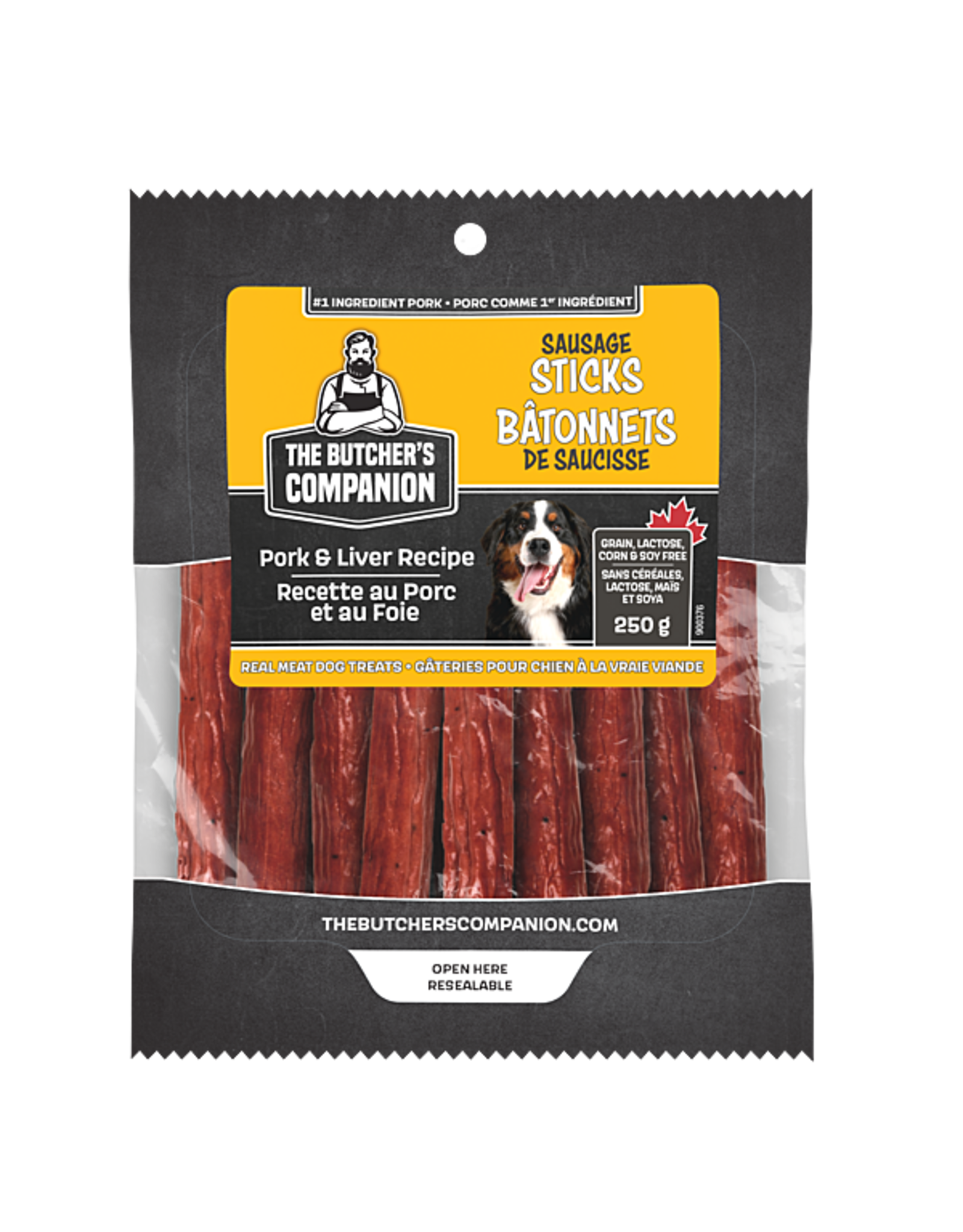 The Butcher's Companion Pork with Liver Recipe Sausage Sticks 250GM