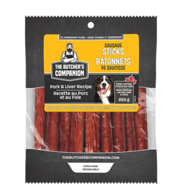 The Butcher's Companion Pork with Liver Recipe Sausage Sticks 250GM