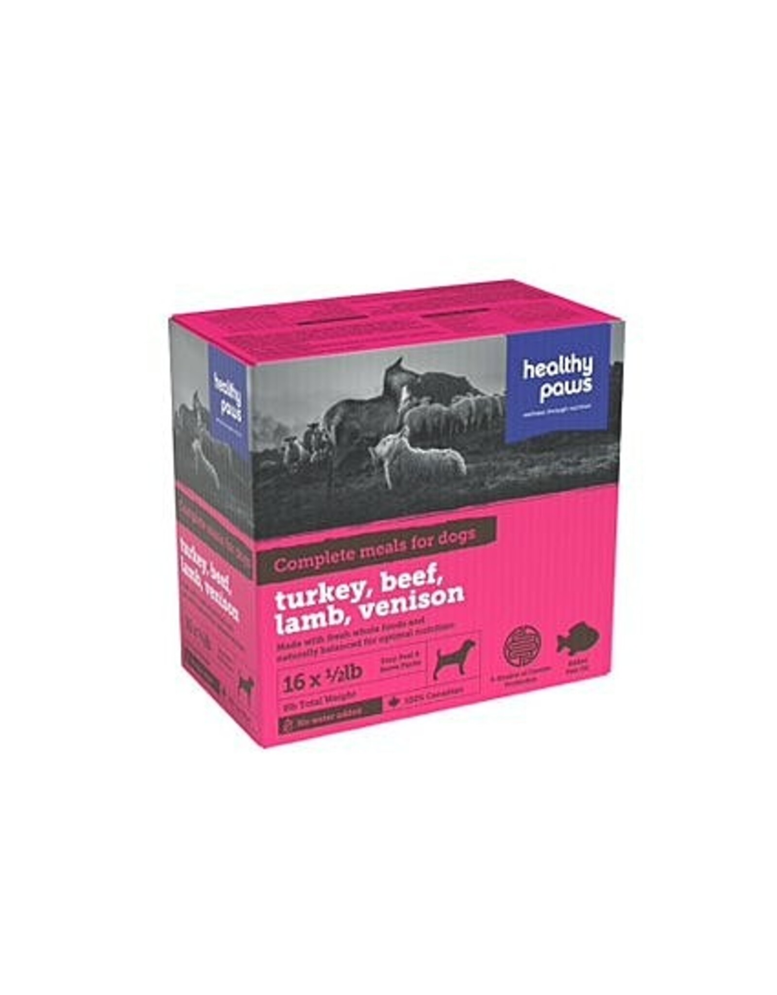 Healthy Paws Frozen Complete Dinner Turkey/ Lamb/Beef/Venison 8 Lb