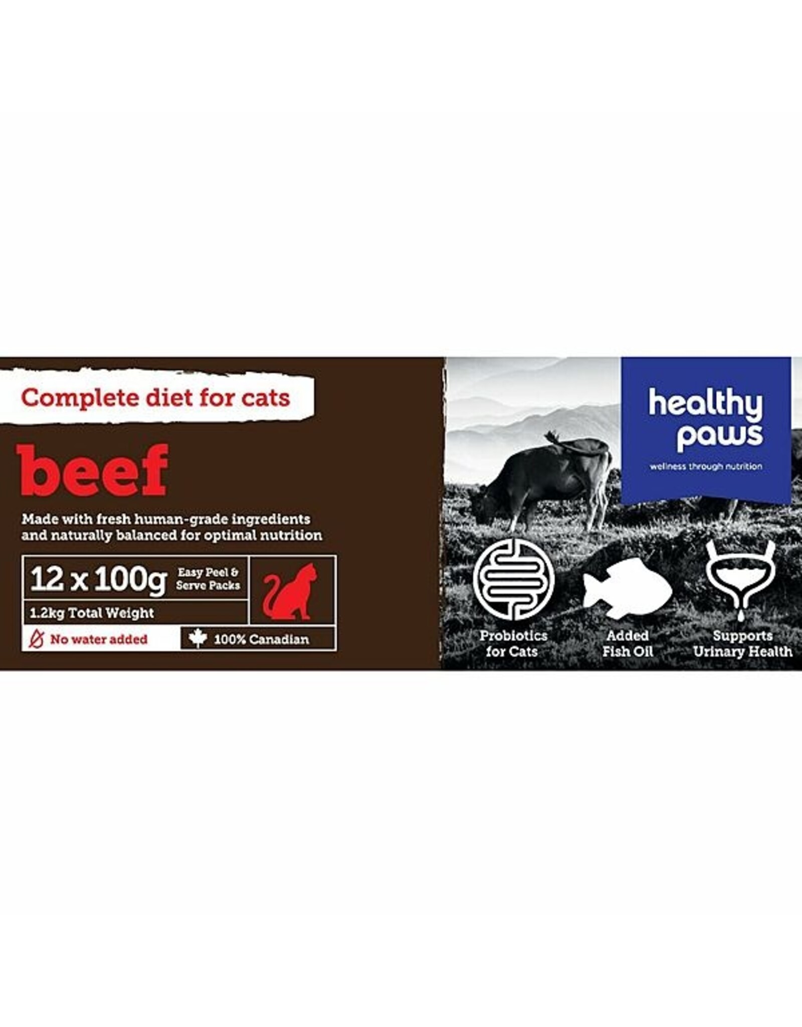 Healthy Paws Complete Dinner Beef 12/100g - Cat