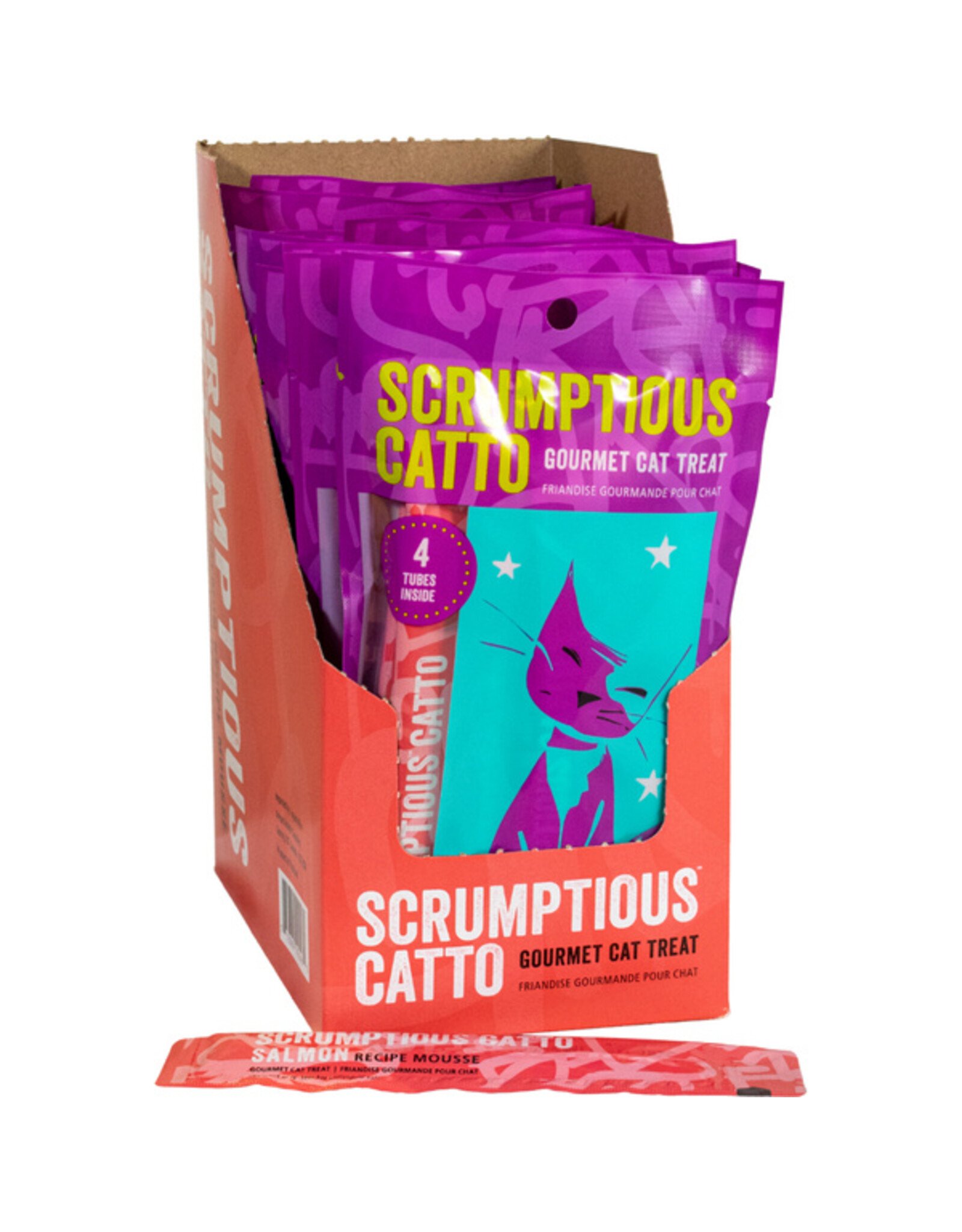 Scrumptious Catto Salmon Recipe Mousse 4 TUBES 0.5OZ | Cat