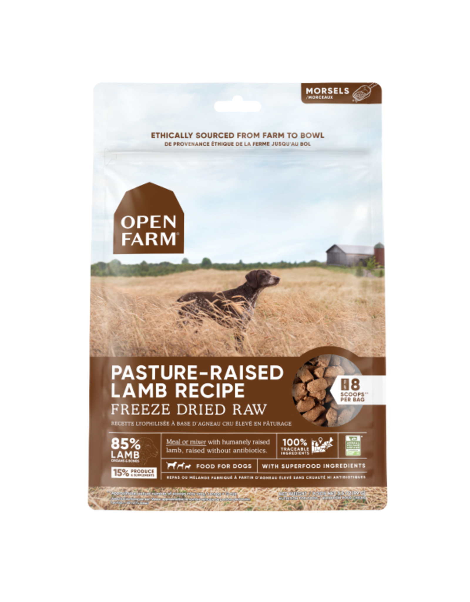 Open Farm Dog Freeze Dried Raw PstrRaised Lamb Mrsls 3.5oz