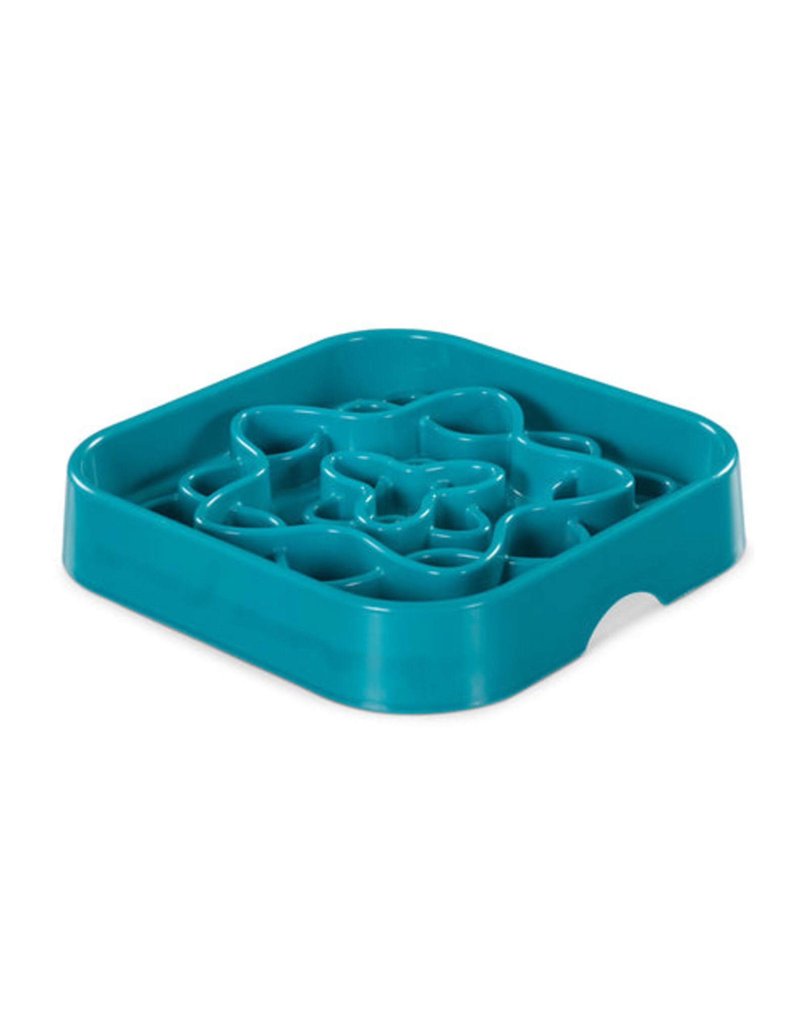 Messy Mutts Blue Interactive Square Slow Feeder - Lg