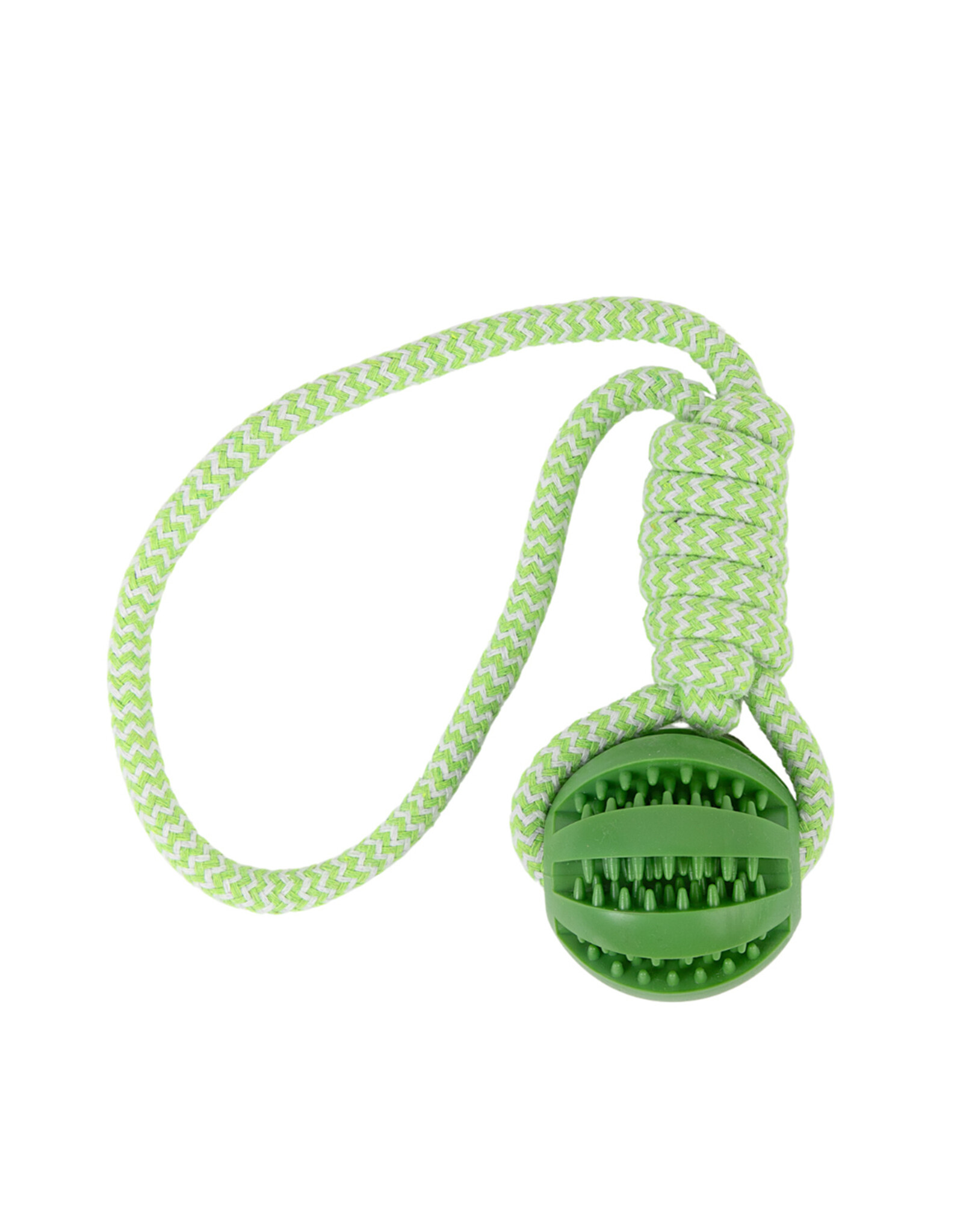 BrookBrand Pets Rubber Ball Rope 2.5in x 14.5in