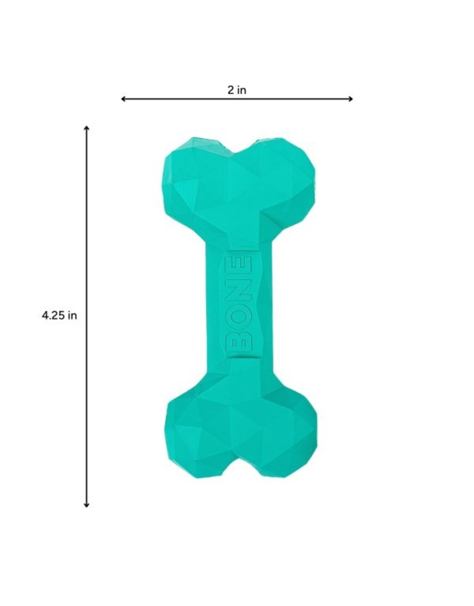 BrookBrand Pets Zilla Rubber Bone, Aqua