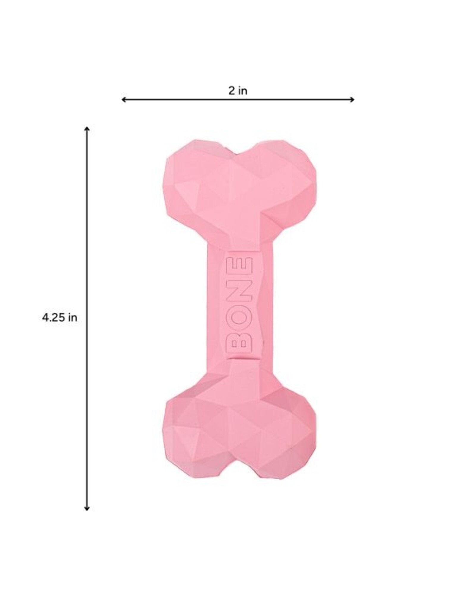 BrookBrand Pets Zilla Rubber Bone, Pink