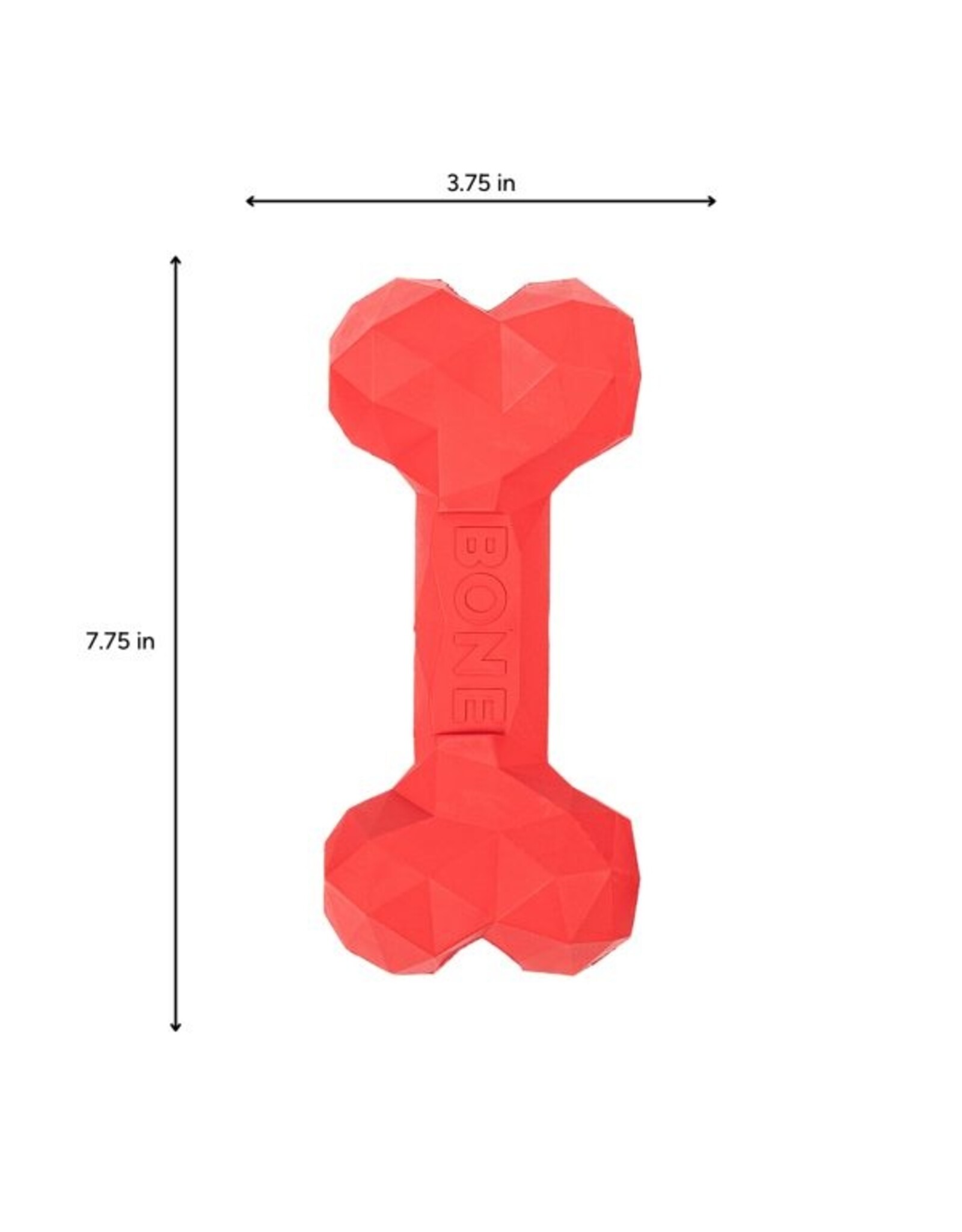 BrookBrand Pets Zilla Rubber Bone, Red