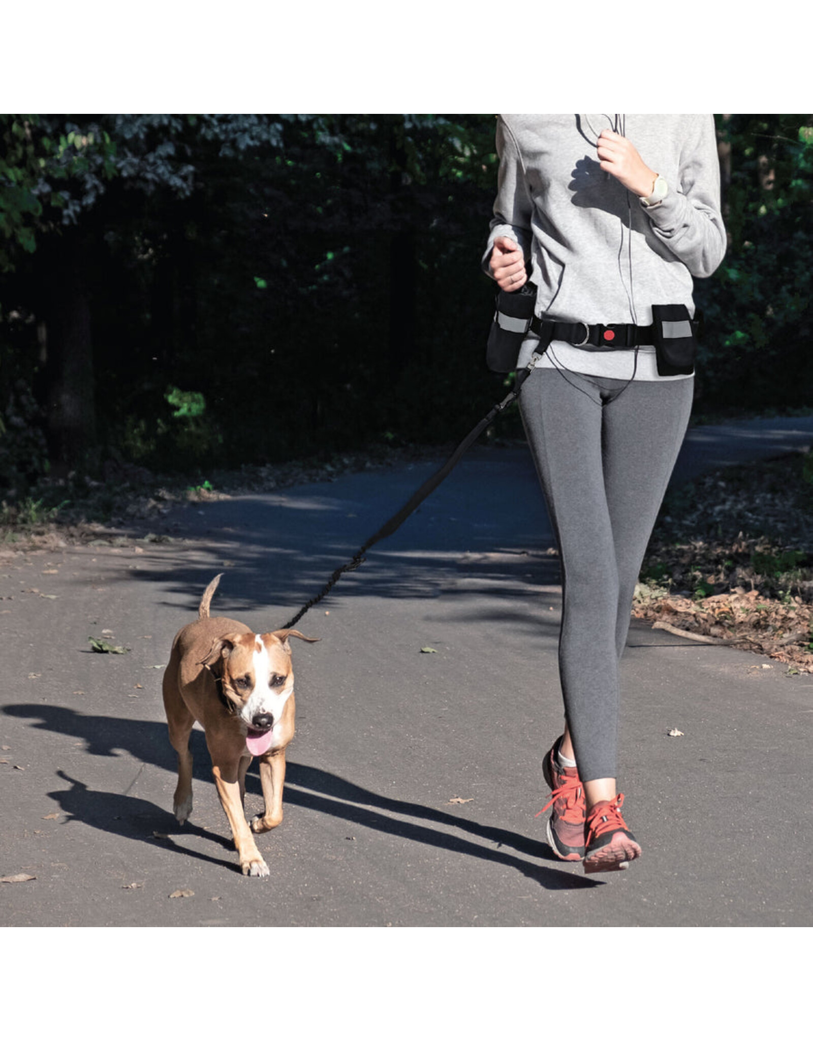 Goo-eez Waist Bungee Leash - Black & Grey