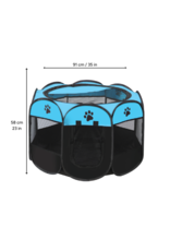BrookBrand Pets Soft Foldable Playpen - Medium Blue/Black