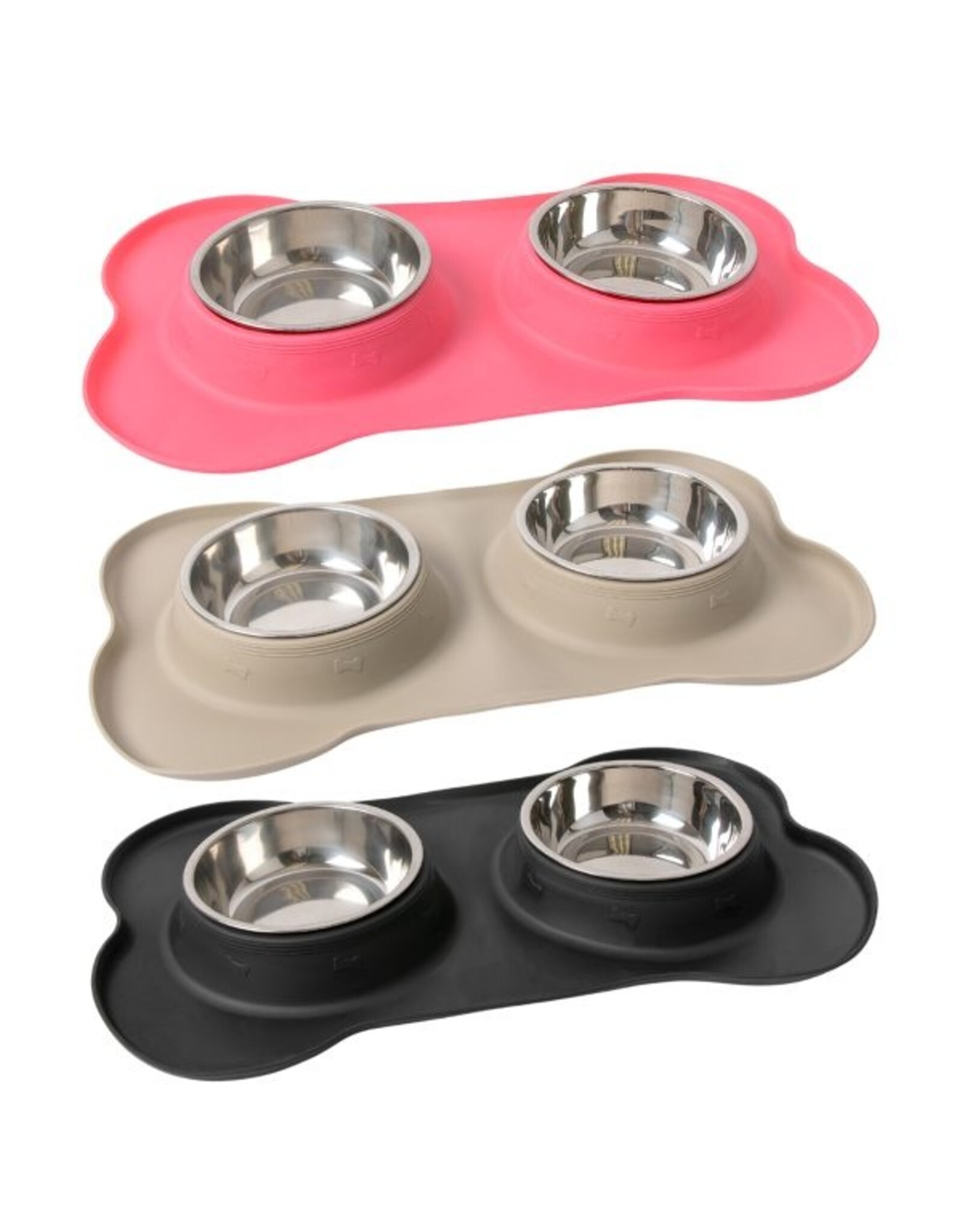BrookBrand Pets Non-Slip Silicone Stainless Bowl Set