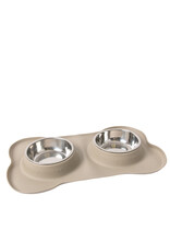 BrookBrand Pets Non-Slip Silicone Stainless Bowl Set