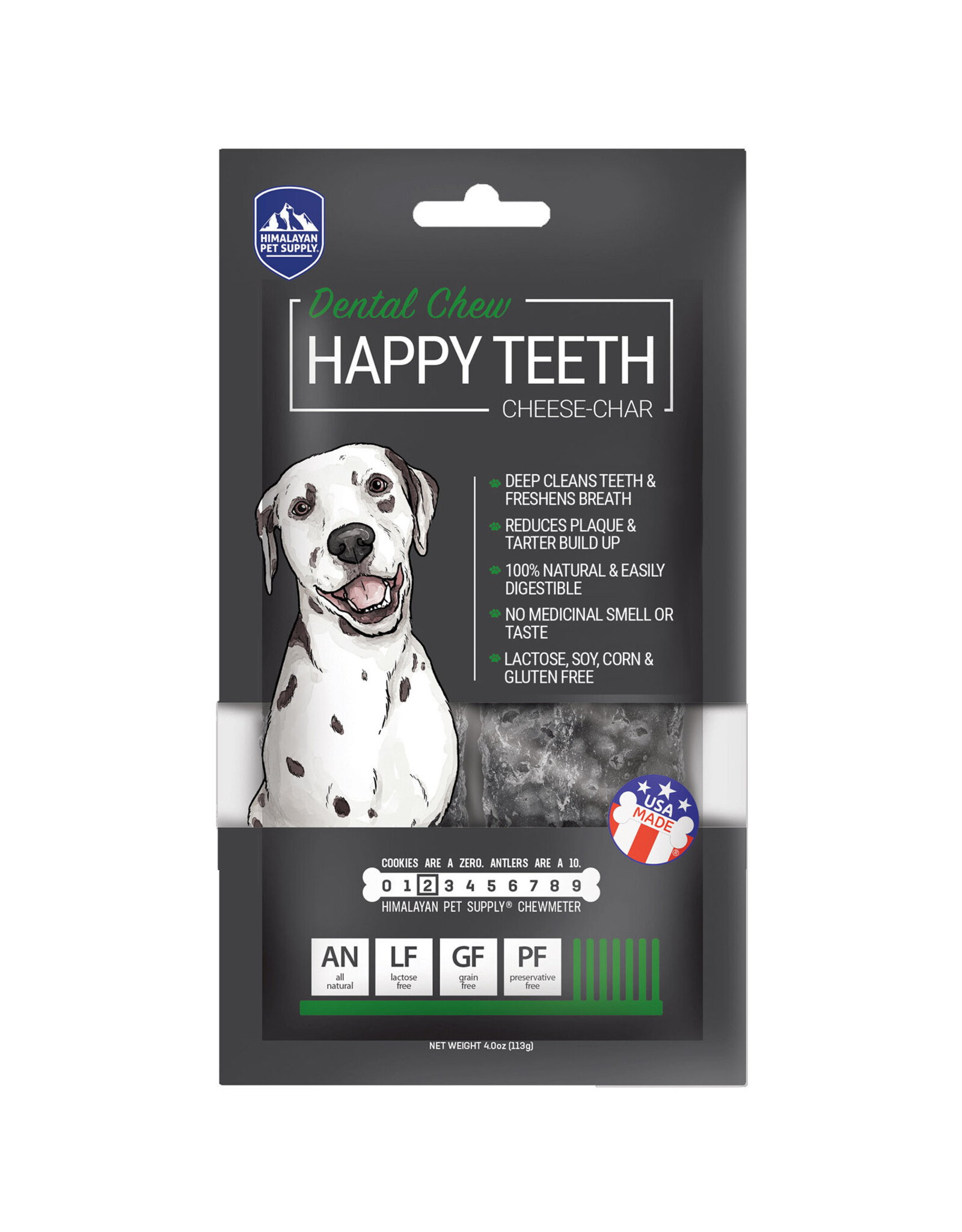 Himalayan Pet Supply Happy Teeth Dental Chew - Cheese-Char 4oz