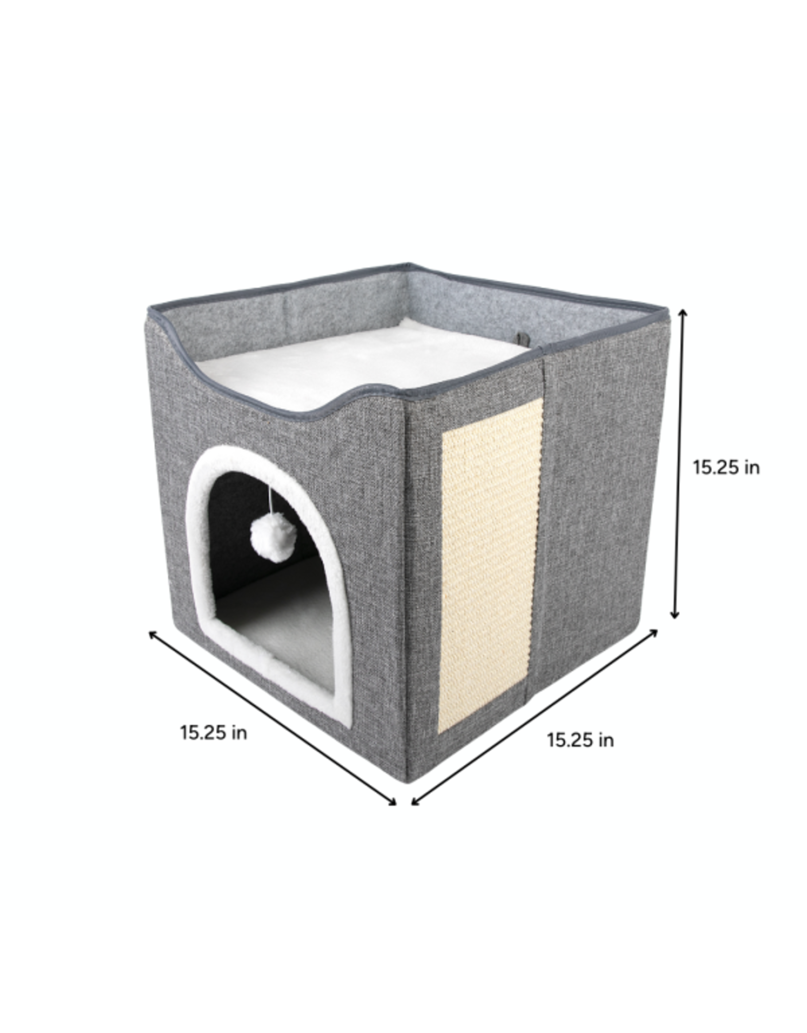 BrookBrand Pets Windowed Bunk Bed Cat Cave with Scratcher