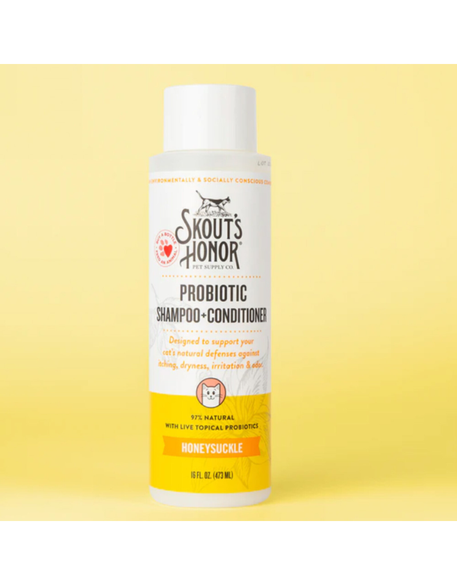 Skout's Honor Probiotic Shampoo+Conditioner for Cats - Honeysuckle 16oz