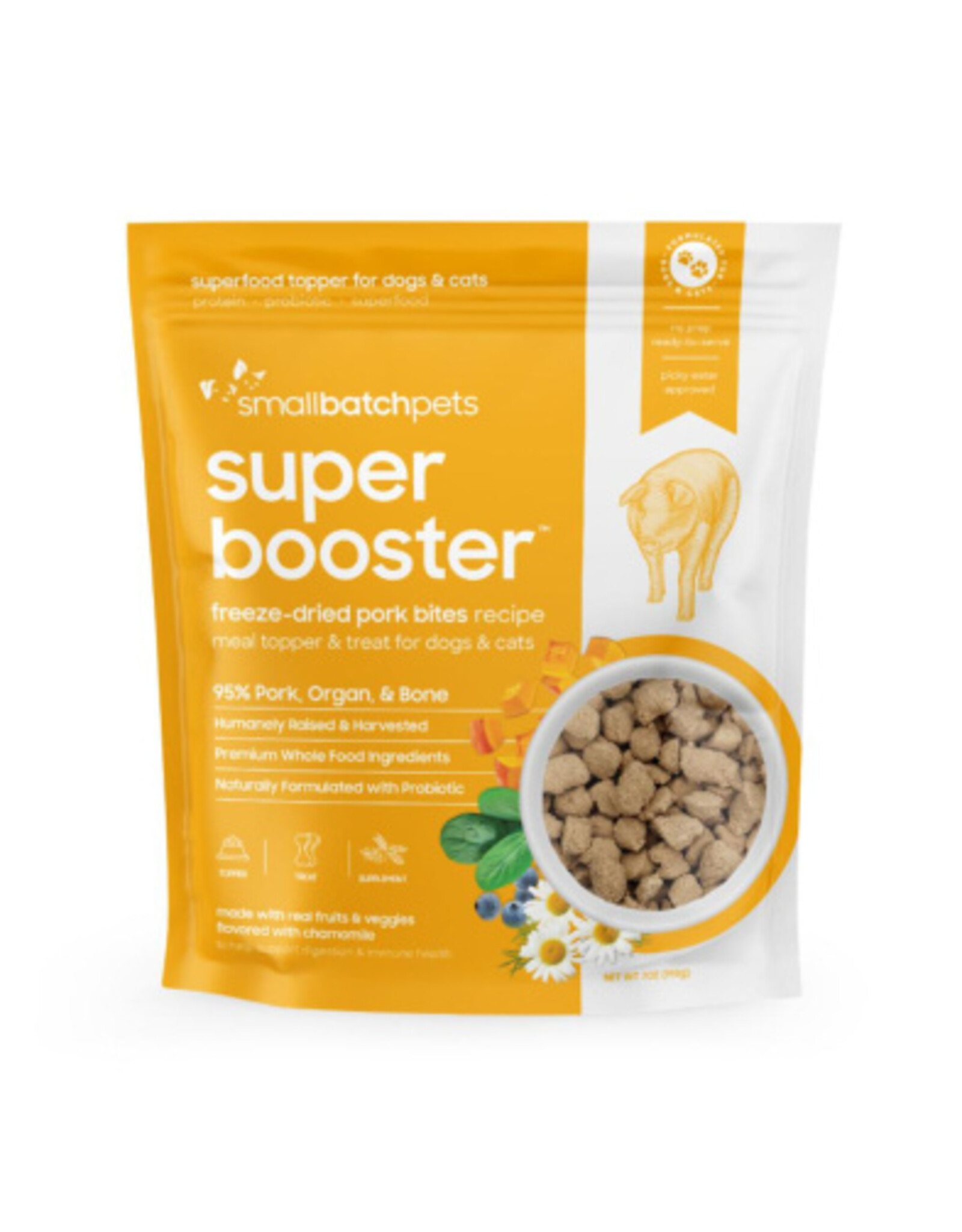 Small Batch Pets Freeze Dried Super Booster Pork Bites 7oz