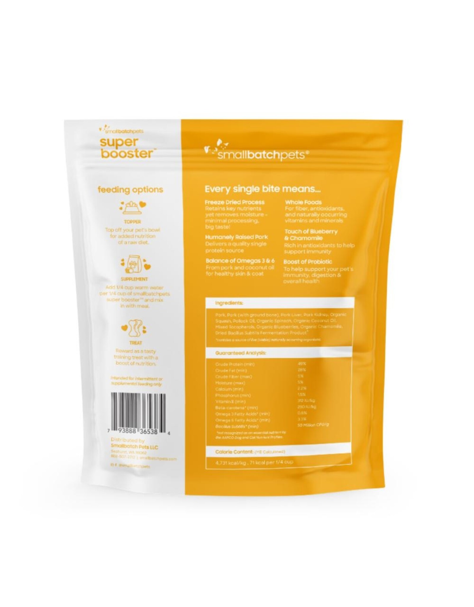 Small Batch Pets Freeze Dried Super Booster Pork Bites 7oz