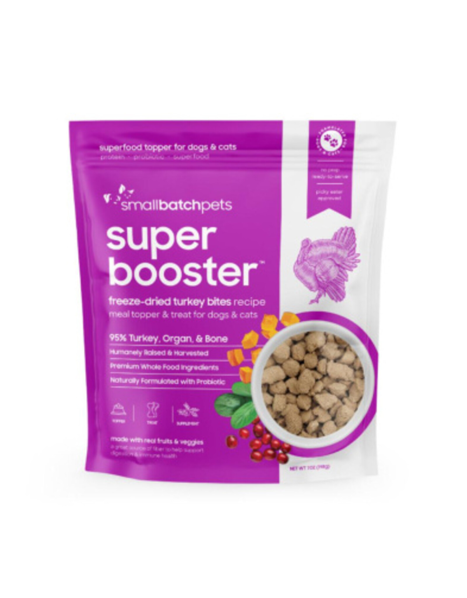 Small Batch Pets Freeze Dried Super Booster Turkey Bites 7oz