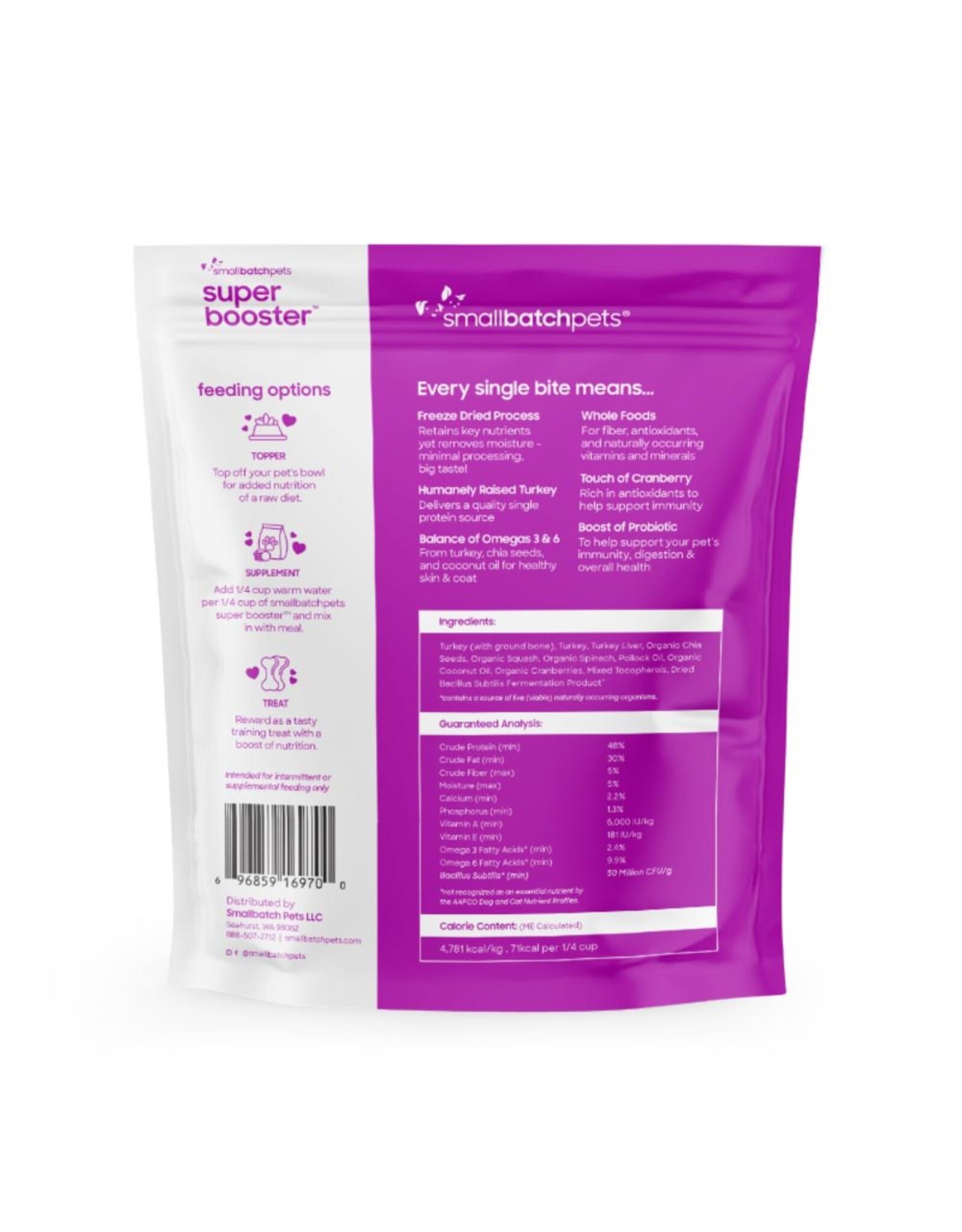 Small Batch Pets Freeze Dried Super Booster Turkey Bites 7oz