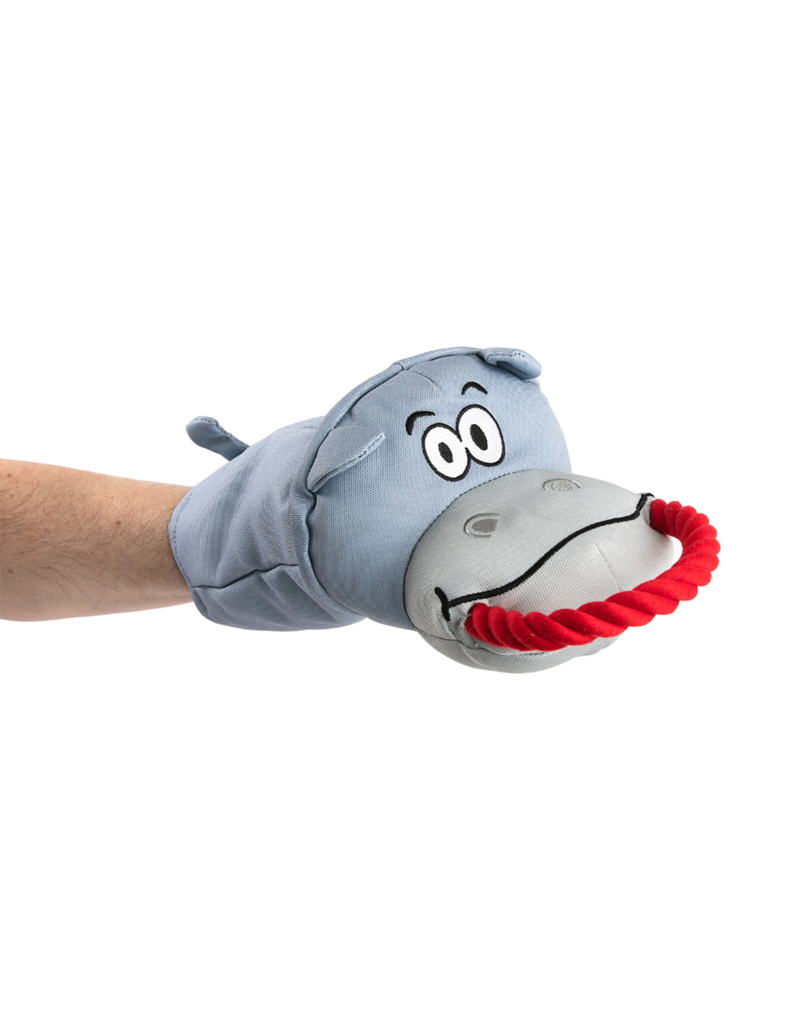 BrookBrand Pets Hippo Hand Puppet Tug Toy