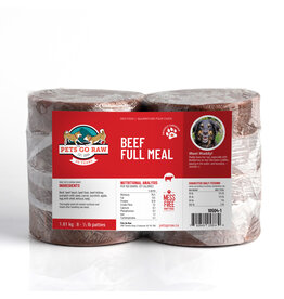 Pets Go Raw Beef Full Meal 8 x 1/2lb Patties