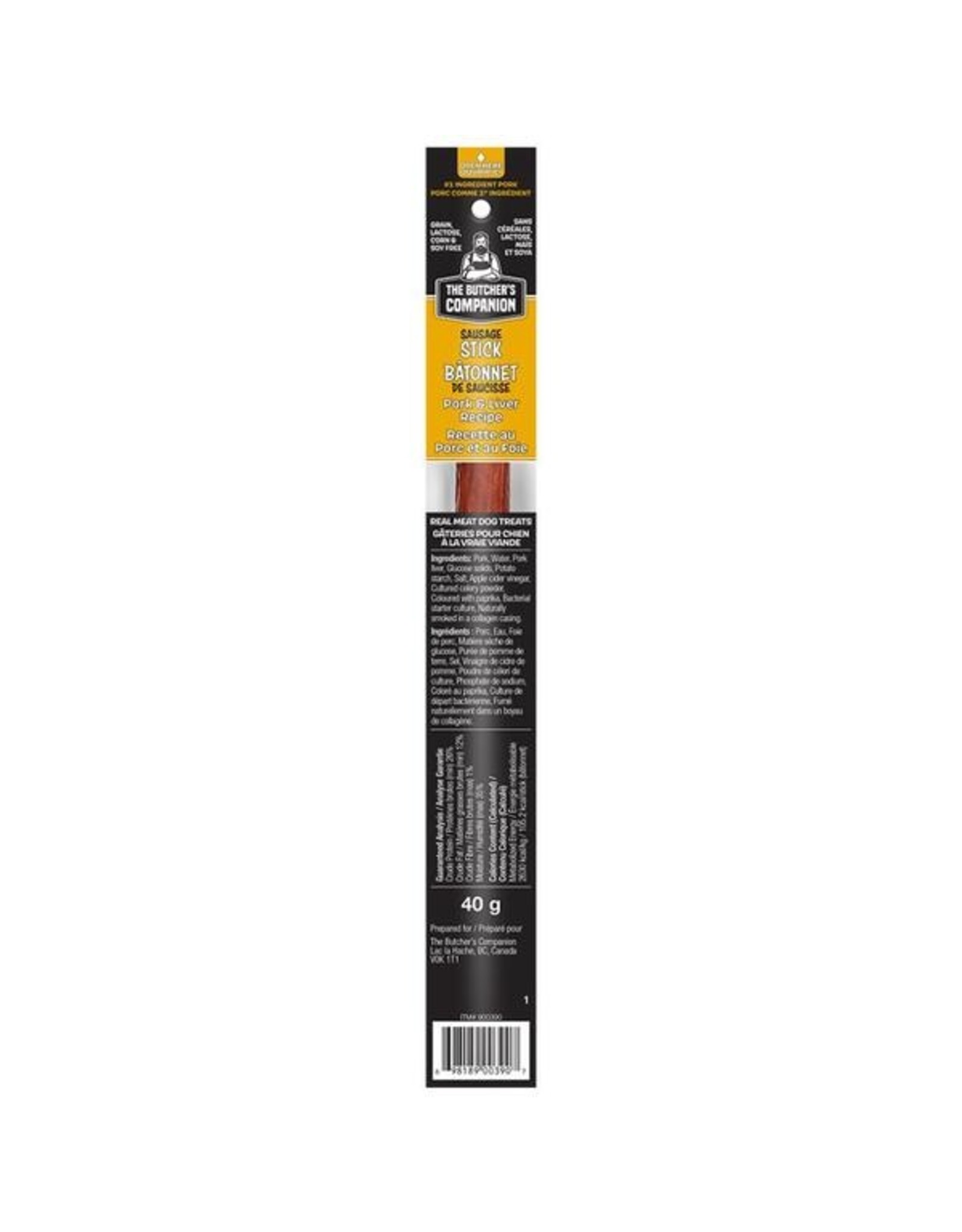 The Butcher's Companion Pork & Liver Sausage Sticks 40GM