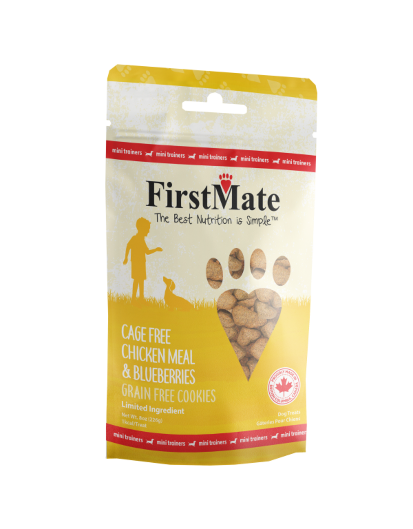 FirstMate Dog Treats GF Cookies Mini Chk & Blueberries 8 oz