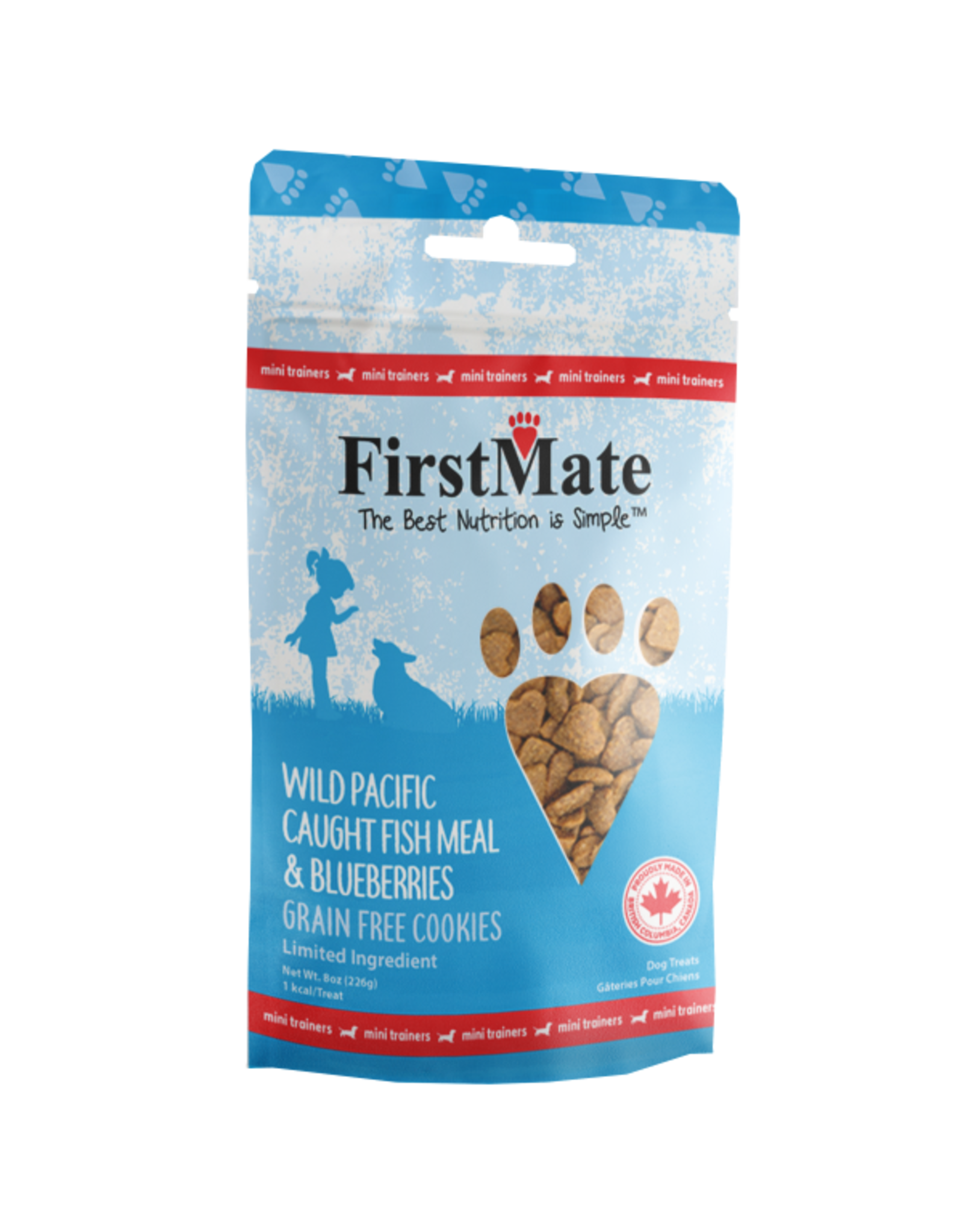 FirstMate Dog Treats GF Cookies Mini Fish & Blueberries 8 oz