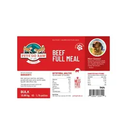 Pets Go Raw Beef Full Meal 8 x 1/4lb Patties