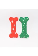 ZippyPaws Holiday Plush Bones Patterned