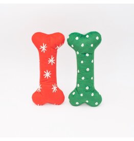 ZippyPaws Holiday Plush Bones Patterned