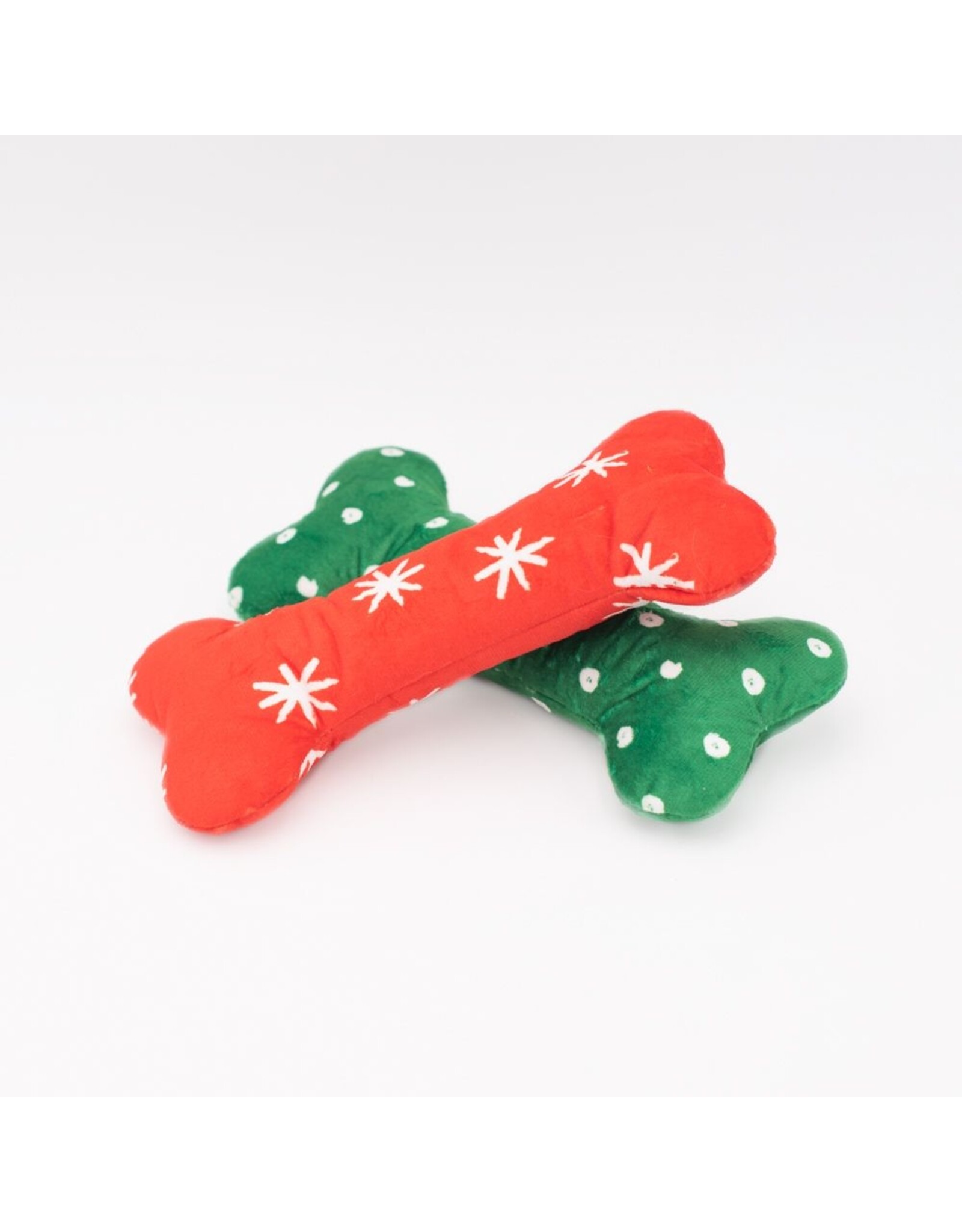 ZippyPaws Holiday Plush Bones Patterned