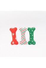 ZippyPaws Holiday Plush Bones Patterned