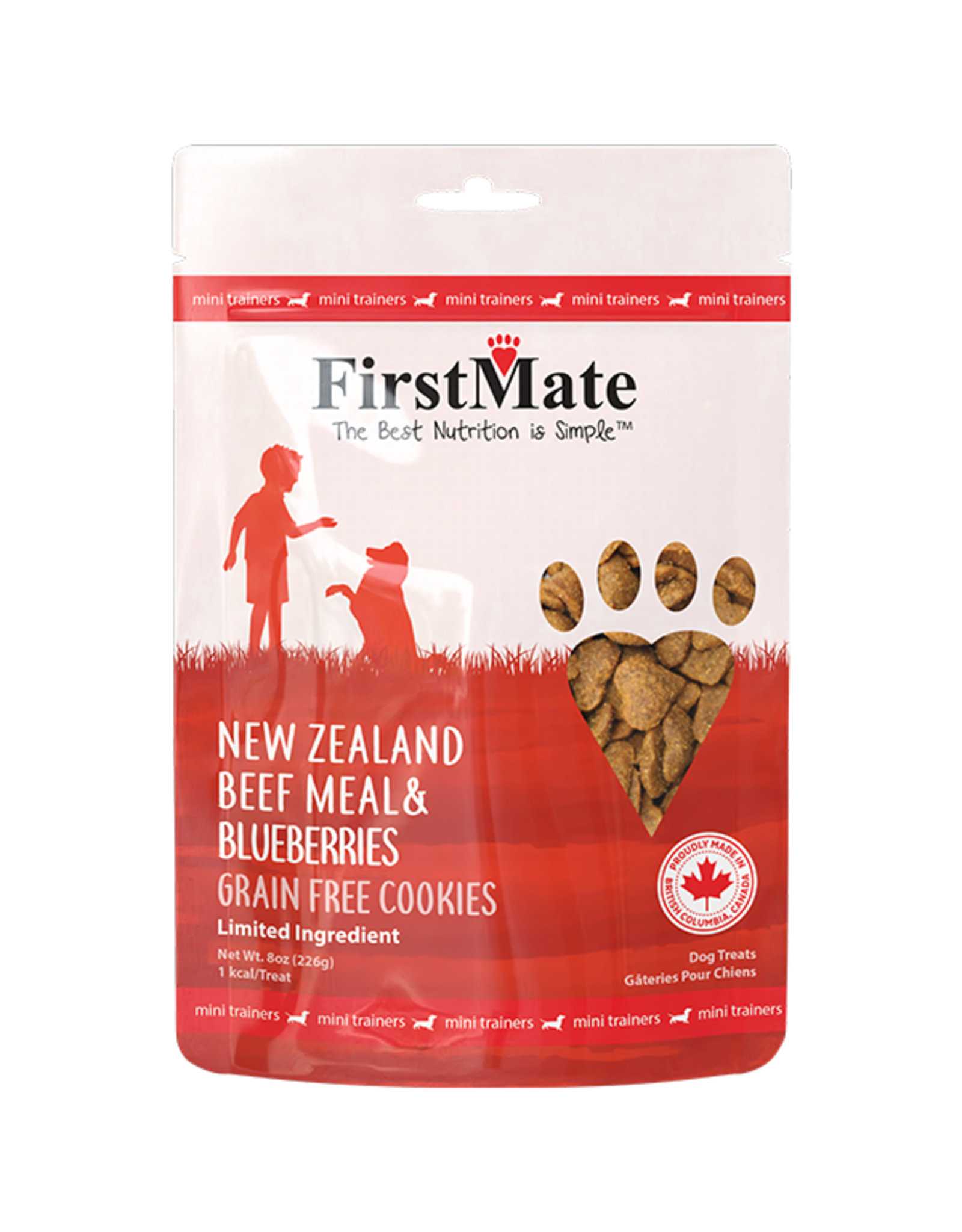 FirstMate Dog Treats GF Cookies Mini Beef & Blueberries 8 oz