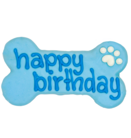 Bosco & Roxys Blue Happy Birthday 6" Bone