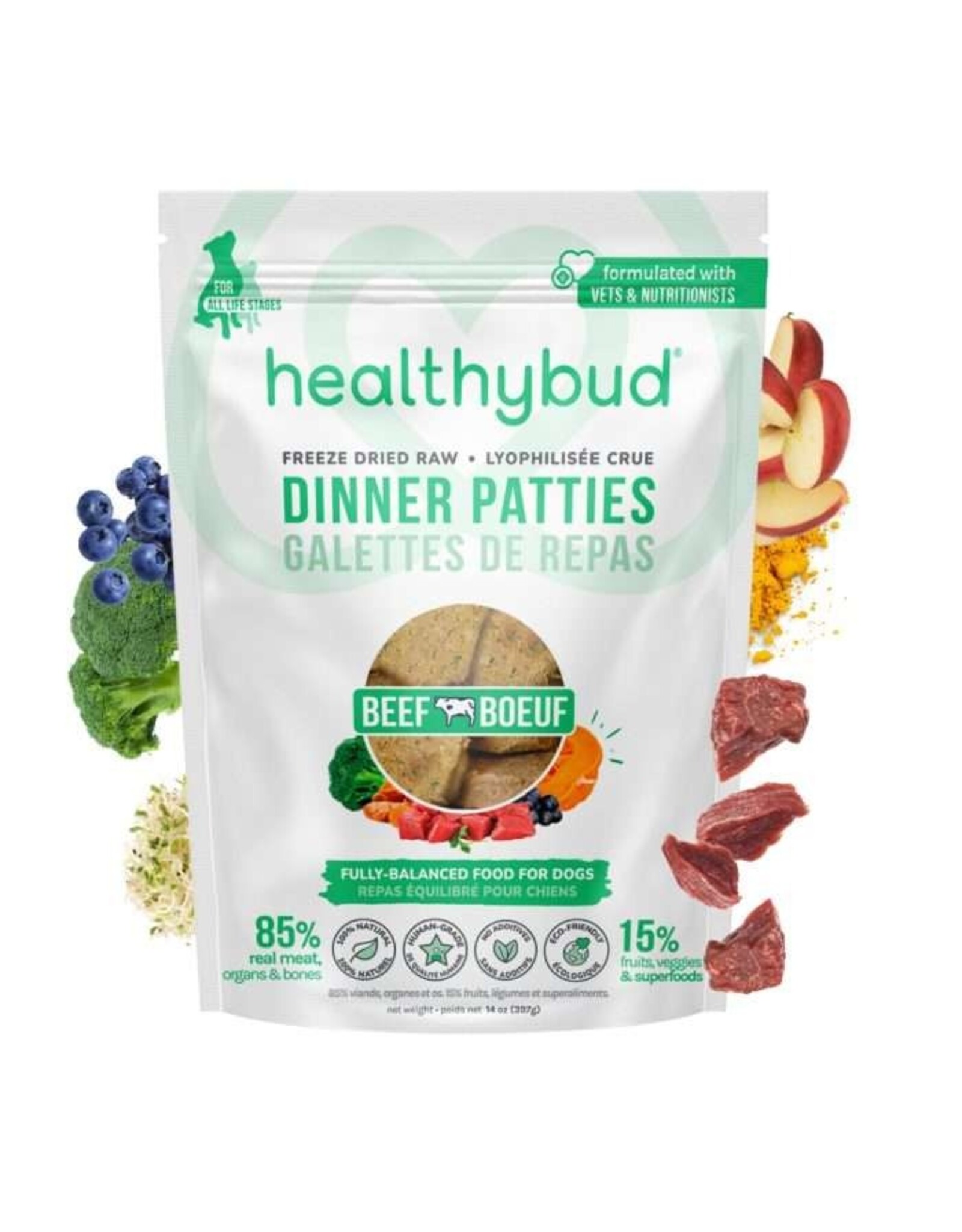 HealthyBud Beef Meal Patties 397g