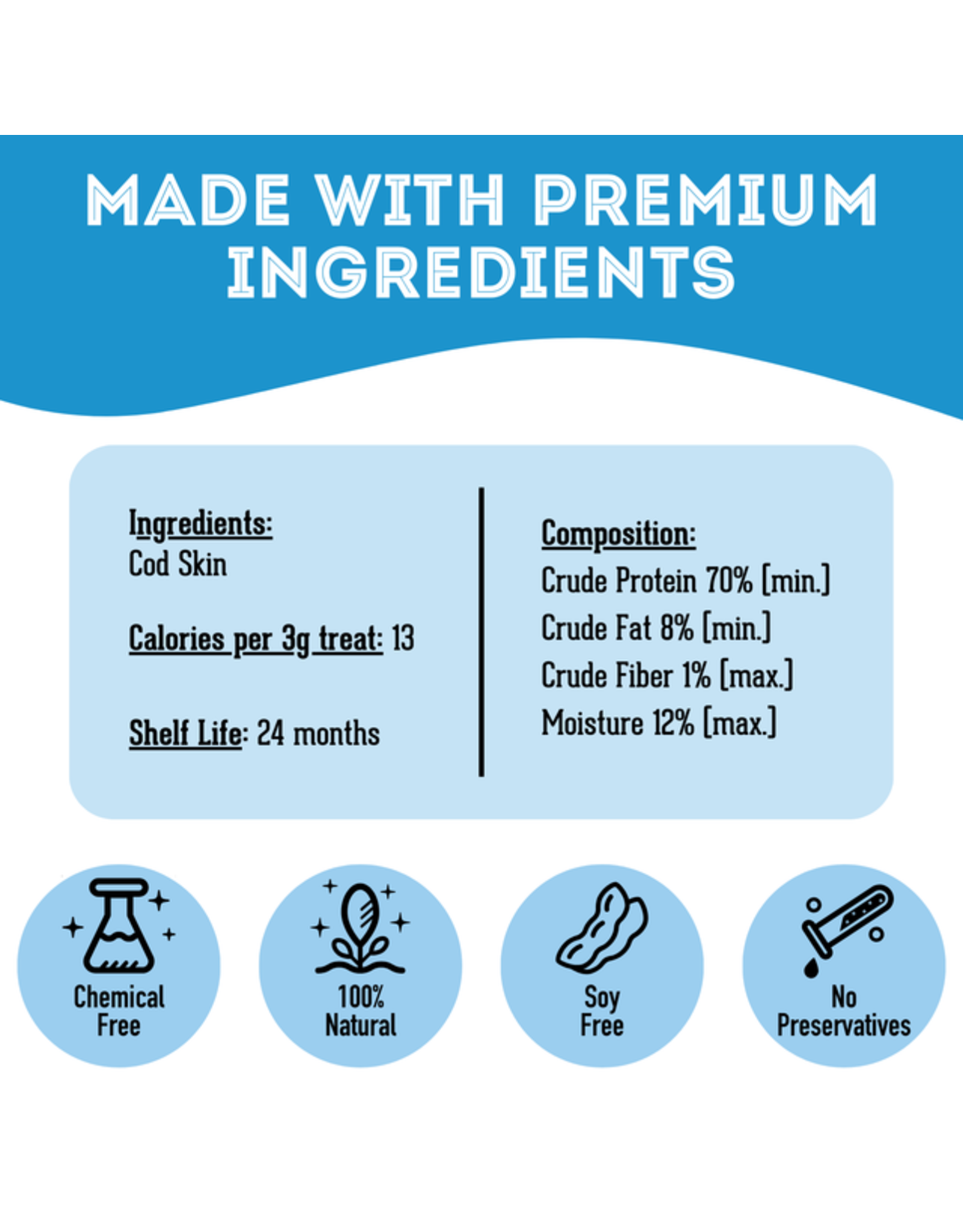 Granville Island Pet Fish & Nooo Chips Cod Skin 70GM