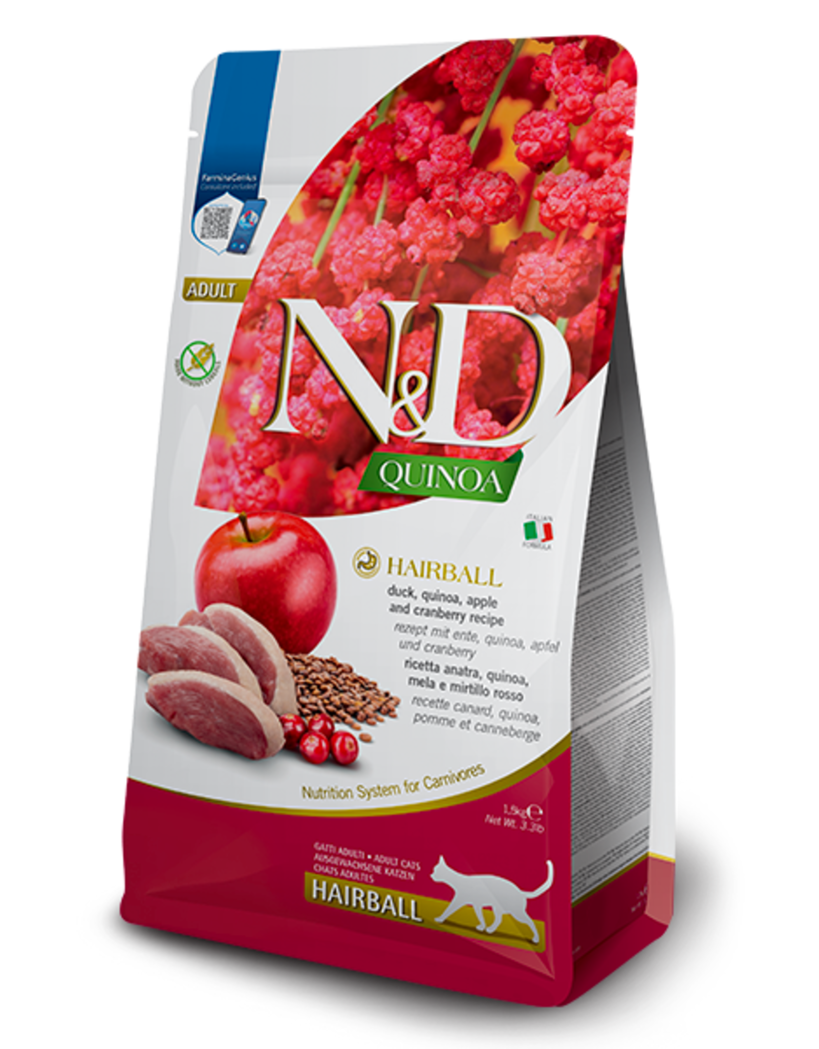 farmina N&D Cat QUINOA Hairball Duck 1.5kg