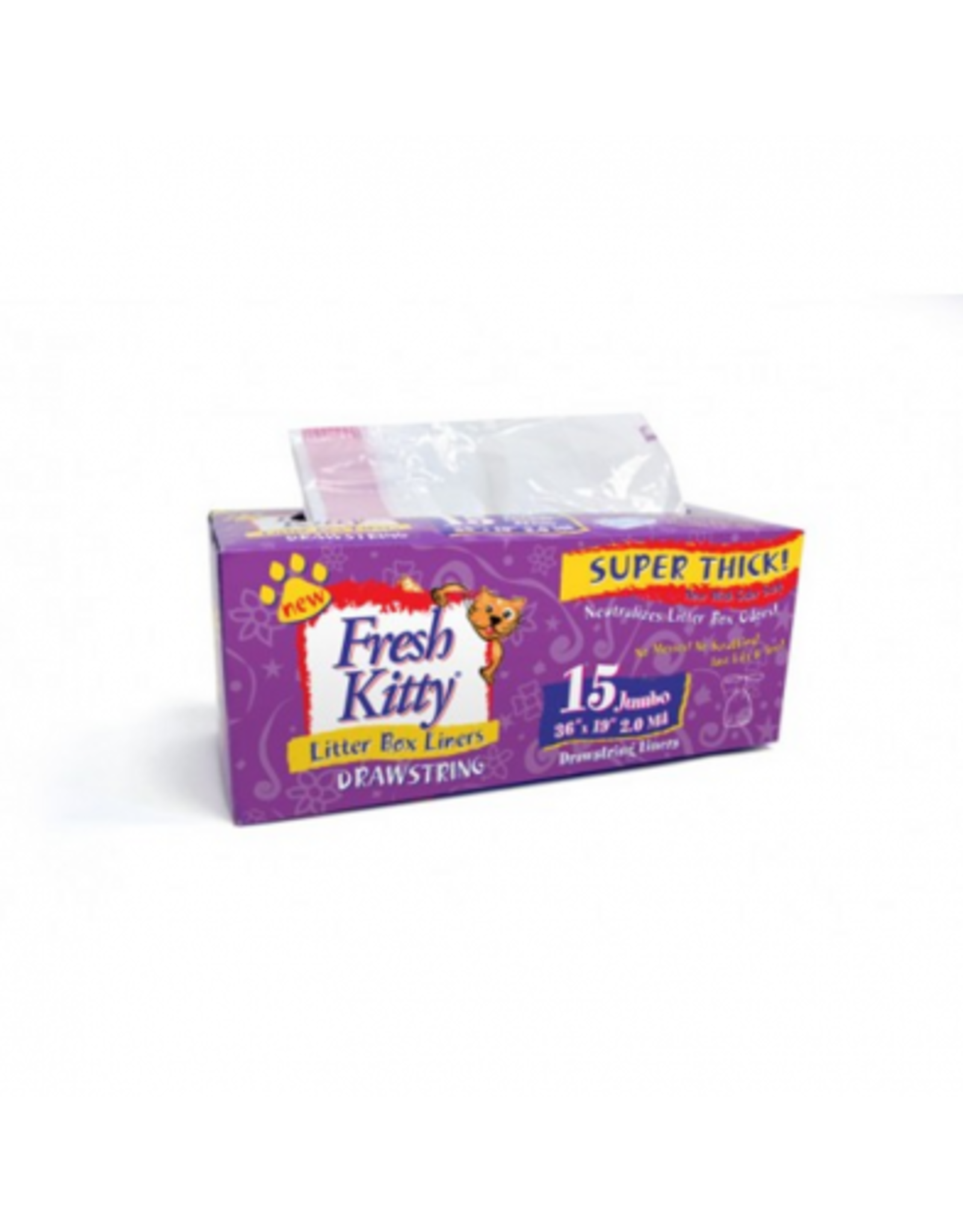 Fresh Kitty Jumbo Drawstring 36" x 19" 2mil 15ct