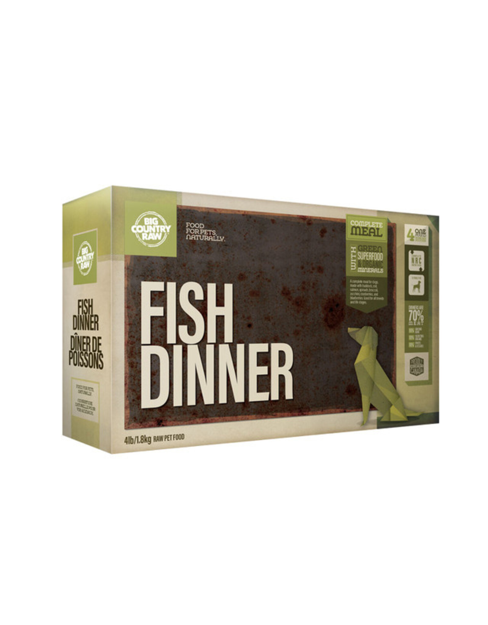 Big Country Raw Fish Dinner Carton 4 x 1lb