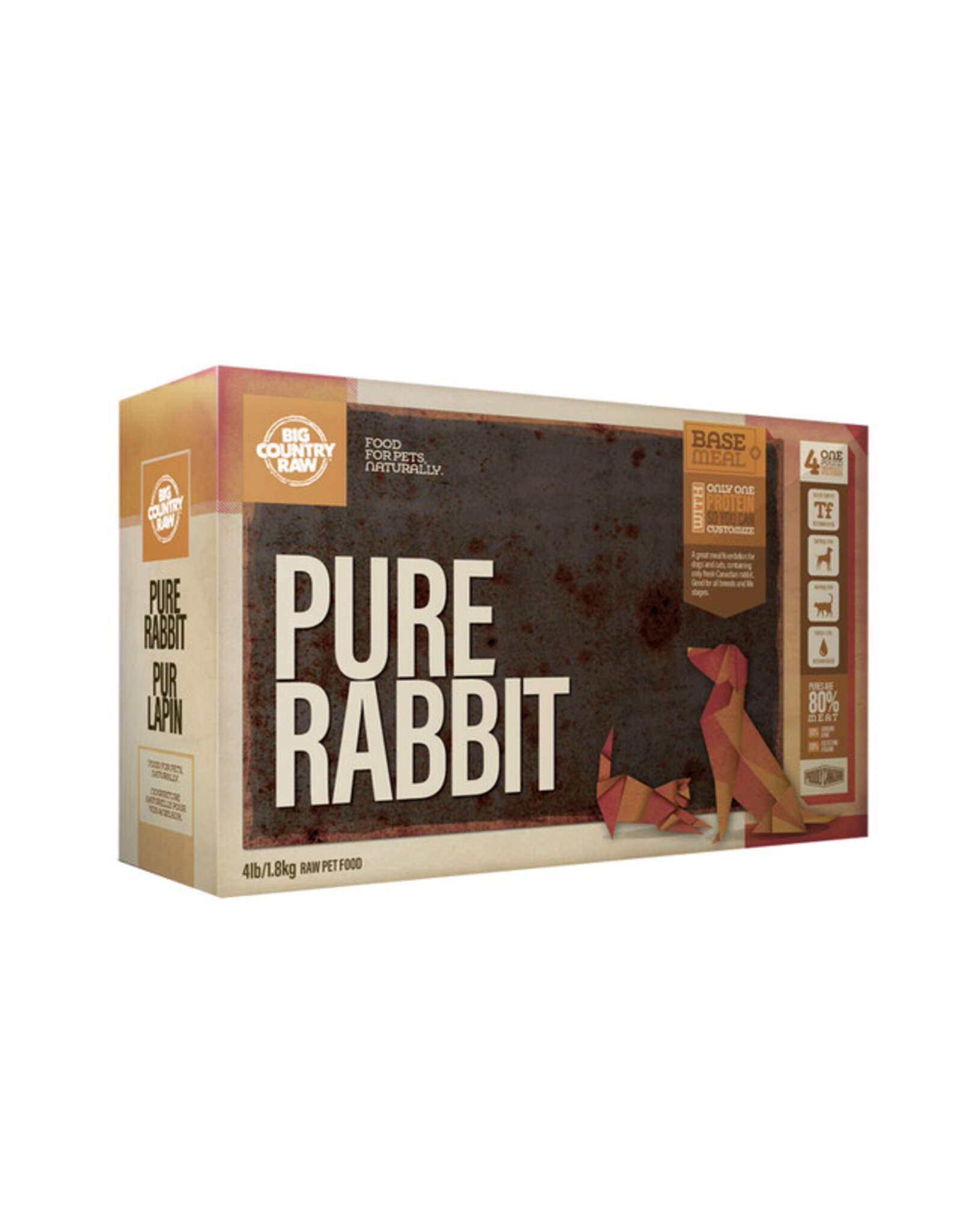 Big Country Raw Pure Rabbit Carton 4 x 1lb