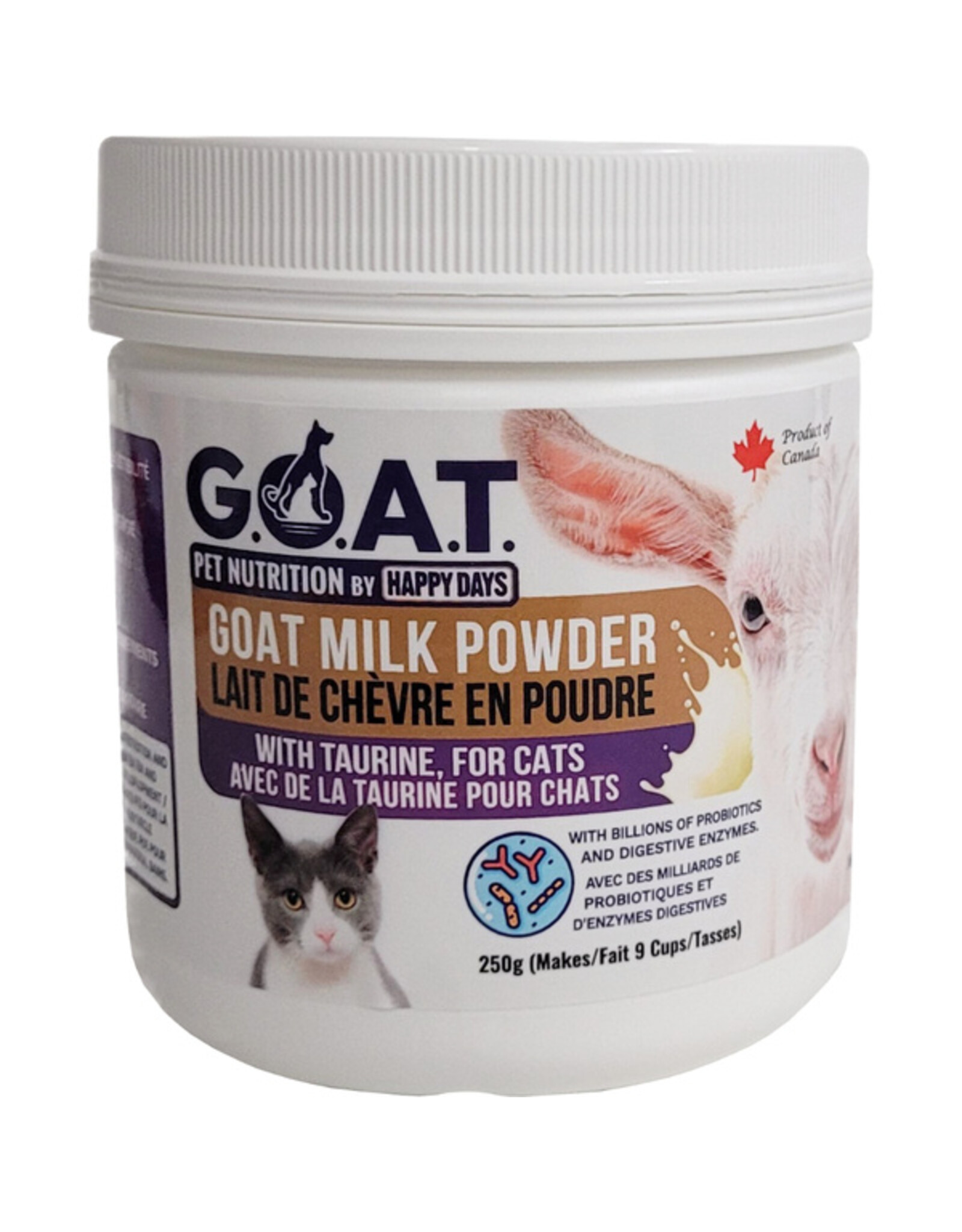 Happy Days Goat Milk Powder 250g with Taurine for Cats
