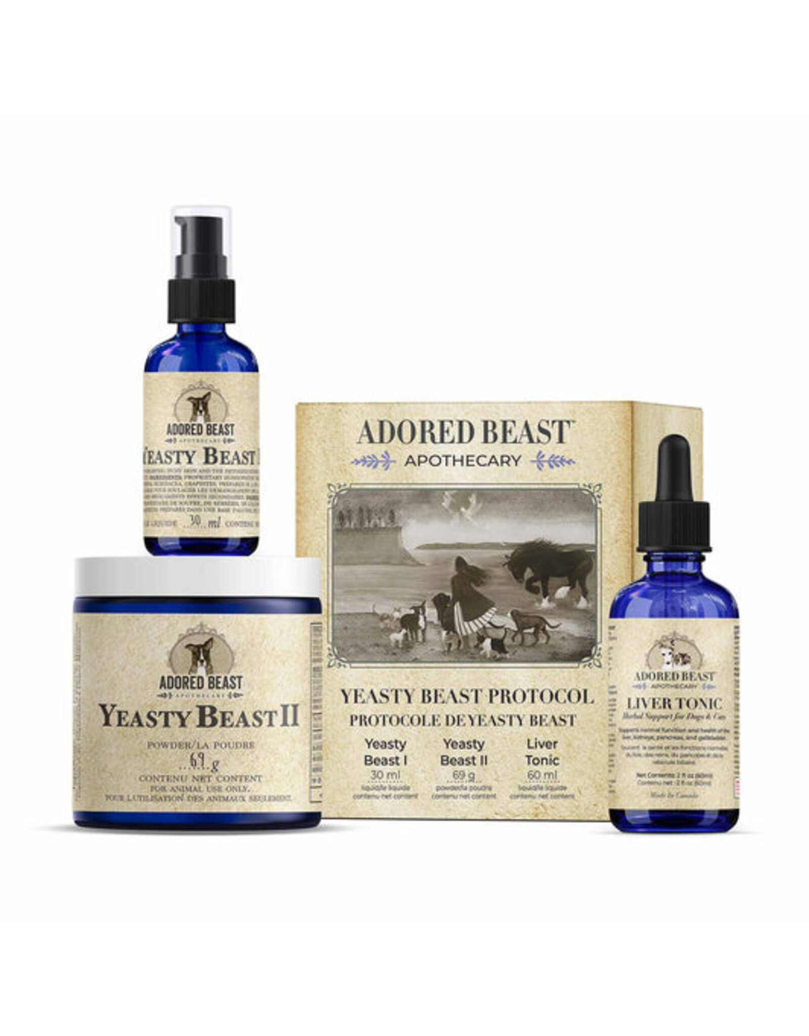 Adored Beast Apothecary Yeasty Beast Protocol for Dogs - 3 product kit